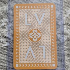 Louis Vuitton Single Playing Card - 8 of Hearts - Orange Monogram Logo